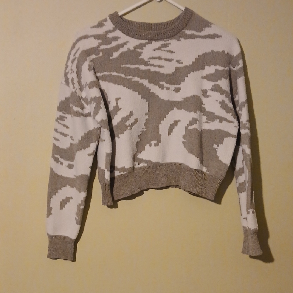 William Rast Beige Knit Sweater Crop Top Small